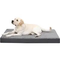 OEM Orthopädisches Hundebett für große Hunde, waschbares Hundekissen 105x70cm, Hundebetten mit abnehmbarem Überzug, doppelseitiges umkehrbares Hundemat, dunkelgrau
