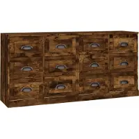 vidaXL Sideboards 2 Stk. Räuchereiche Holzwerkstoff