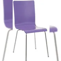 DELUKE Besucherstuhl PEPE 87x43x47cm Lila Holz Metall In Chromoptik Gestell Konferenzstuhl Wartezimmerstuhl