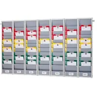 Eichner Planungstafel Flexo, 7er-Set, mit Wandprofil, 10 Schienen pro Tafel, für bis zu 70 Auftragstaschen, B 1700 x T 100 x H 1280 mm, Kunststoff, grau