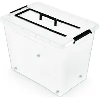 Orplast Simple Box Vorratsbehälter, 80 l mit Henkel, transparent