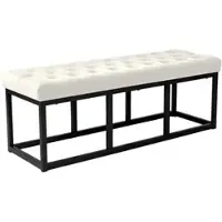 DELUKE Sitzbank MERIDA Samt Creme 120x37x42cm Sitzbank Flur Sitzhocker Esszimmerbank Polsterbank Schlafzimmer
