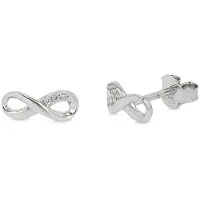 Tom Tailor Damen Ohrstecker Silber 925 - Stein Zirkonia weiß, silber, Infinity, Gr. ONESIZE