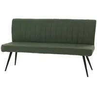 BERLINLODGE Sitzbank | HxBxT 90x160x60cm | Sitzhöhe 48cm | Rückenlehne Stoff/Textil Bouclé Metall 160cm | Grün | Esszimmerbank Bank Polsterbank
