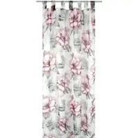 Arsvita Gardine Schlaufenschal 140 cm x 245 cm Voile mit Druck Flower 2er Pack