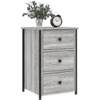 vidaXL Nachttische 2 Stk. Grau Sonoma 40x36x60 cm Holzwerkstoff