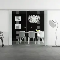 Levidor Doppelglasschiebetür Komplettset 2x 77,5 x 217,5 cm Stuttgart Aluminium mit Griffmuscheln