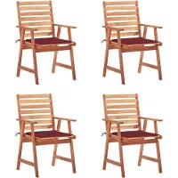 Syfax Garten-Essstühle 4 Stk. mit Kissen Massivholz Akazie