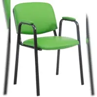 DELUKE Besucherstuhl ZAGREB - Kunstleder Grün 53x55x79 cm | Besucherstühle Konferenzstuhl Wartezimmerstuhl Bürostühle Bürostuhl Konferenzraum Wartezimmer
