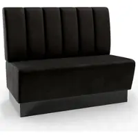 BIG Möbel Gastro Sitzbank Amsterdam | 180 cm breit | Samtstoff in Schwarz | Vertikal | Dinerbank