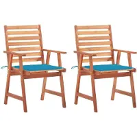 Prolenta Maison Exclusive - Garten-Essstühle 2 Stk. mit Kissen Massivholz Akazie