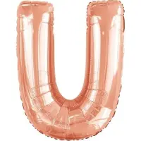 Amscan Grosser Buchstabe U Roségold Folienballon N34 verp