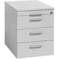 Geramöbel Rollcontainer »New York« mit klassischen Schubladen grau, 43x56.6x60 cm