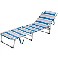 Wellhome - Gartenliege aus Aluminium und Polyester in Blau 187x57x29 cm