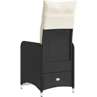 vidaXL Gartensessel mit Kissen 2 Stk. Verstellbar Schwarz Poly Rattan
