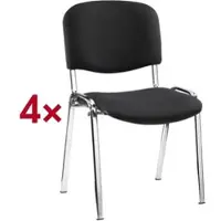 Nowy Styl 4er-Set Stapelstühle »ISO 4L« chromfarbenes Gestell schwarz, 48x45 cm