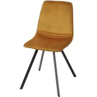 Invicta riess-ambiente Stuhl AMSTERDAM CHAIR senfgelb Samt Metall Esszimmerstuhl retro