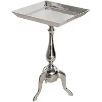 Invicta Filigraner Beistelltisch TRAYFUL 55cm silber Aluminium Tablett-Tisch Wohnzimmertisch Kaffeetisch Couchtisch
