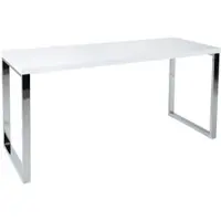Invicta Moderner Schreibtisch WHITE DESK 140cm weiß Hochglanz Bürotisch Arbeitstisch Computertisch Laptoptisch