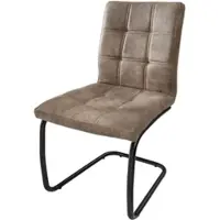 Riess Industrial Freischwinger Stuhl MODENA vintage taupe mit Ziersteppung Esszimmerstuhl Stuhl