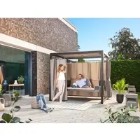 HOME DELUXE - Vorhang + Dach PROVENCE - passend zu Gartenliege Provence I Hollywoodschaukel Sonnenliege Schaukelliege
