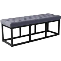 DELUKE Sitzbank MERIDA Samt Grau 120x37x42cm Sitzbank Flur Sitzhocker Esszimmerbank Polsterbank Schlafzimmer