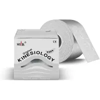 NASARA Kinesiologie Tape 5 cmx5 m weiß 1 St Pflaster