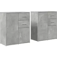 vidaXL Sideboards 2 Stk. Betongrau 60x31x70 cm Holzwerkstoff