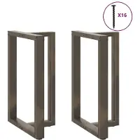 vidaXL Bartischbeine T-Form 2 Stk. Naturstahl 60x35x(90-91) cm Stahl