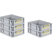 Proregal Spar Set 5x Eurobox Nextgen Color HxBxT 12 x 30 x 40 cm 11 Liter Griffe Gelb Geschlossen Glatter Boden Eurobehälter Transportbox