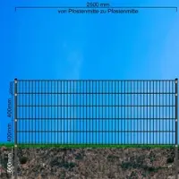 FA-Bausysteme Doppelstabzaun Anthrazit 6-5-6 Leiste 1030 mm 27,5 m