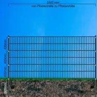 FA-Bausysteme Doppelstabzaun Anthrazit 6-5-6 Leiste 1230 mm 37,5 m