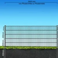 FA-Bausysteme Doppelstabzaun Anthrazit 8-6-8 Plättchen 1030 mm 30 m