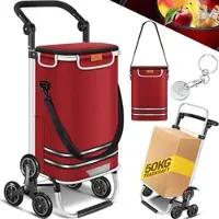 Kesser Einkaufstrolley Treppensteiger mit Kühlfach klappbar mit 56L Kapazität und belastbar bis 50kg 3in1 Trolley Sackkarre & Umhängetasche Faltbarer Einkaufswagen inkl. Einkaufschip
