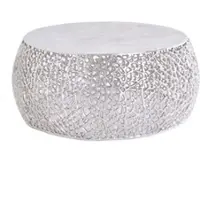 Invicta riess-ambiente Couchtisch ABSTRACT LEAF 75cm silber Metall filigran antik rund