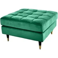 Riess Hocker COZY VELVET - 80cm smaragdgrün Samt goldene Füße