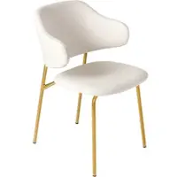 Riess Stuhl VOGUE weiß gold Bouclé Metallbeine
