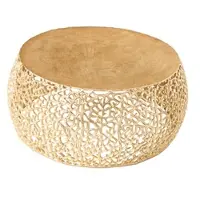 Invicta riess-ambiente Runder Couchtisch ABSTRACT LEAF 75cm gold Metall filigrane Vintage Design Beistelltisch Tisch