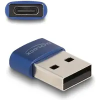 DeLOCK USB 2.0 Adapter USB Typ-A Stecker zu USB Type-C Buchse blau, USB C, USB A, Blau