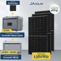 Venturama Solar 1380W Balkonkraftwerk mit Speicher - Growatt NEXA 2000 All-in-One & 3x JA Solar 460W