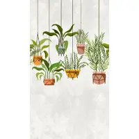 Living Walls Fototapete "The Wall" Motiv botanisch floral glatt Fototapete Floral Tapete Palmen Tapeten Wohnzimmer Flur Design Optik
