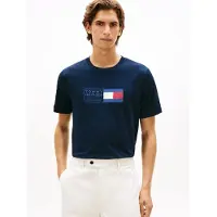 Tommy Hilfiger Brand Love Text Box T-shirt Desert Sky Größe: L | Bedruckte T-Shirts Outlet | Herren