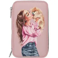 TOPModel 0414008, Hartschalenetui für Stifte, Zink, Polyester, Polypropylen (PP), Papier, Polyvinylchlorid (PVC), Polyethylen, Rose, Abbildung, Drinnen/Draußen, Junge/Mädchen