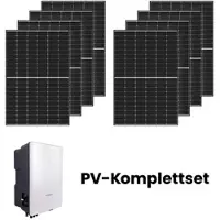HOME DELUXE Solaranlage Komplettset 3000W - SUNIQ Photovoltaikanlage Set 3000W – 8x Solarpanel + Sungrow SG3.0RT Wechselrichter – PV-Komplettsystem für Eigenverbrauch