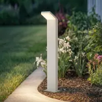 Arcchio LED Wegeleuchte Yolena , weiß / opal, Aluminium, Modern, LED Außenleuchte