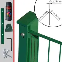 FA-Bausysteme Doppelstabzaun Moosgrün 6-5-6 Leiste 1630 mm 5 m