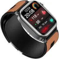 INF Smartwatch 2.06 Zoll AMOLED Full Touch Smartwatch mit BLE 5.3 IP67 530mAh Magnetladung NFC Braun
