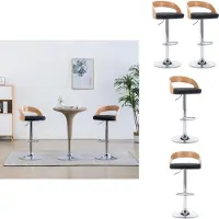 vidaXL Barhocker 2 Stk. Schwarz Kunstleder und Bugholz - Barhocker