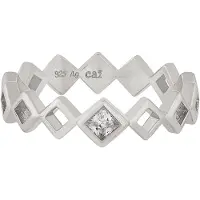 Cai Ring 925/- Sterling Silber Zirkonia Glänzend CAI Weiß