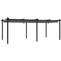 vidaXL Gartenpavillon mit Ausziehbarem Dach Anthrazit 3x6 m Aluminium